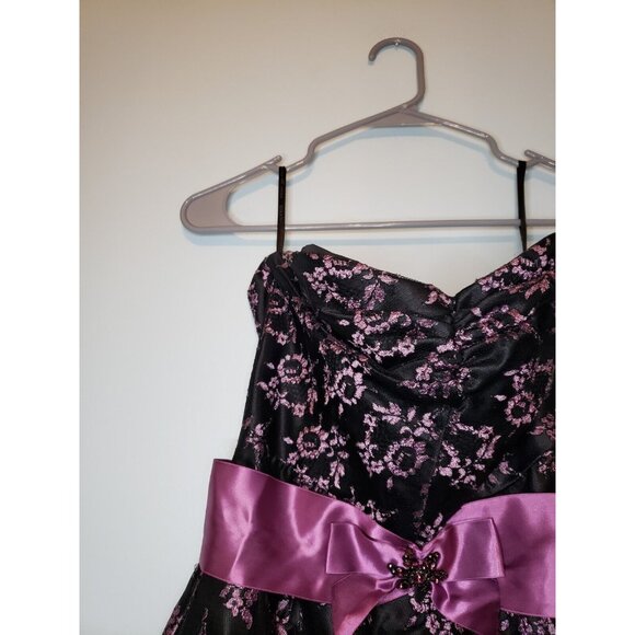 Jessica McClintock Gunne Sax Junior Sz 5 Dress Short SemiFormal Strapless  Black - Picture 4 of 7